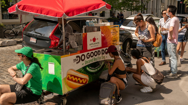 Applegate food stand in NYC