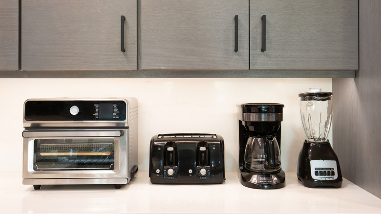 Small kitchen appliances on countertop