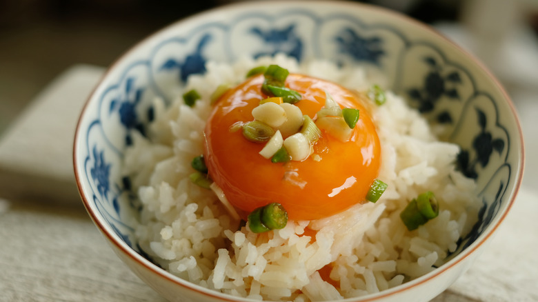 soy cured egg yolk rice