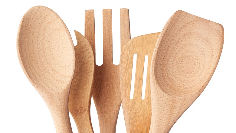 assortment of wooden utensils