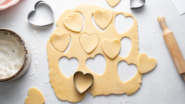 sugar cookie dough, hearts
