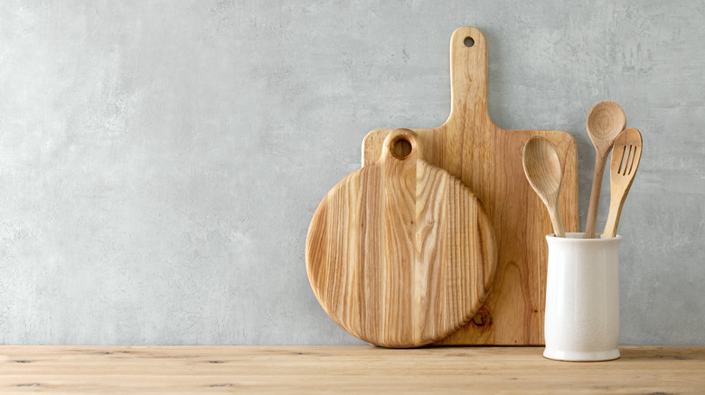 wooden utensils and cutting boards