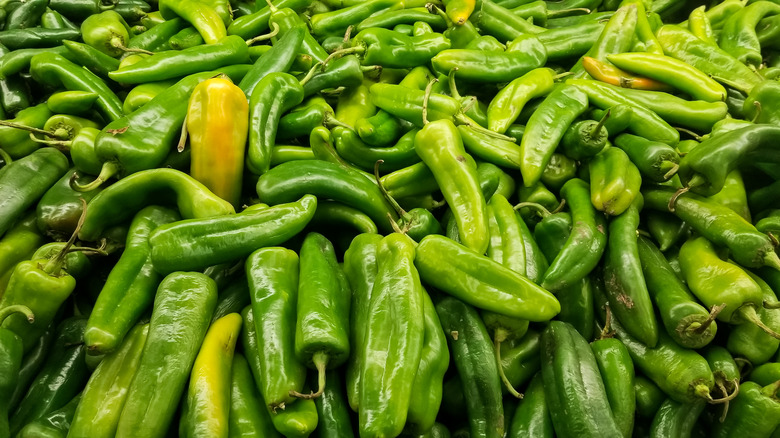 Supermarket chopped green chiles.