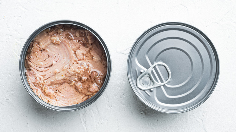 top down view canned tuna