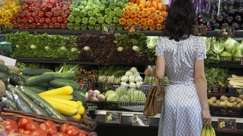 Woman shopping for produce