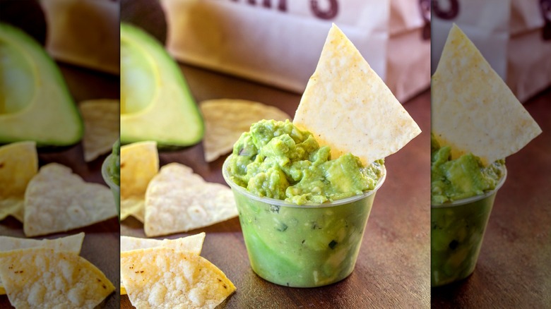 Chipotle guacamole and chips