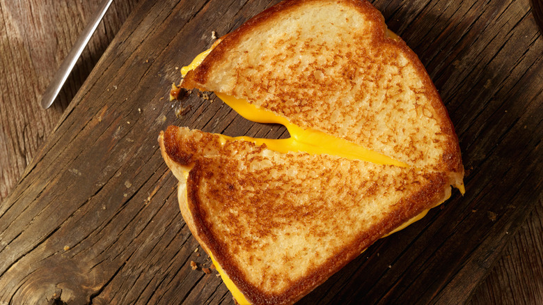 Close up of a grilled cheese