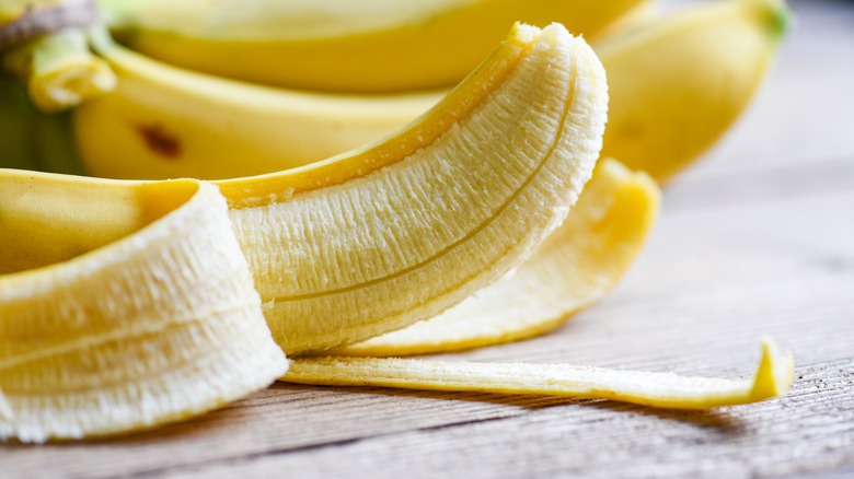 banana being peeled