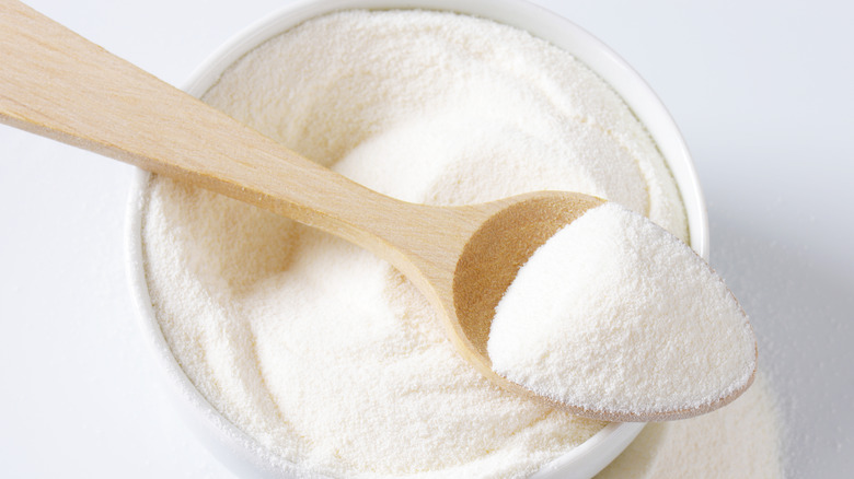 A spoonful of powdered milk