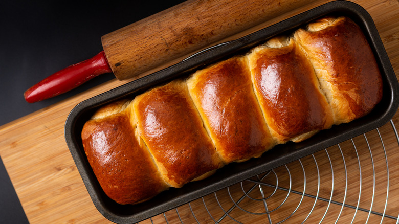 bread in baking pan