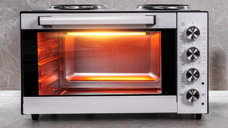 toaster oven glowing hot