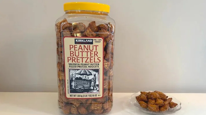 Costco jar of Kirkland pretzels