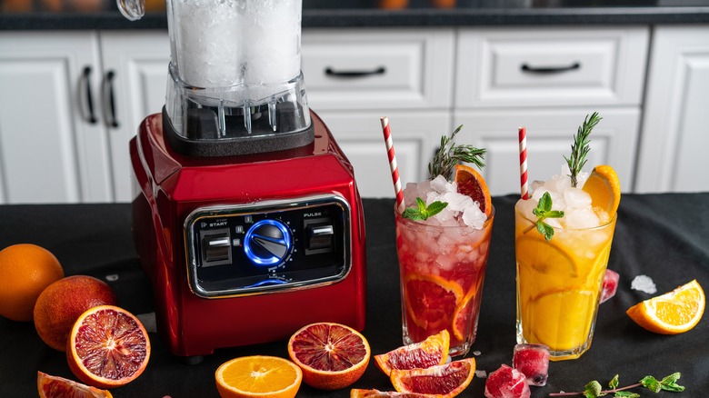Blender with ice and juice
