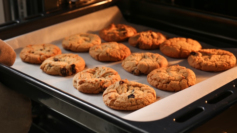 Cookies on baking sheet 