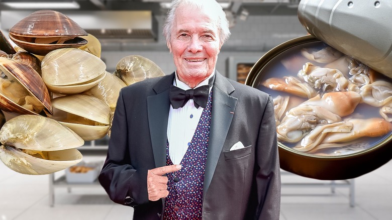 Jacques Pépin with fresh and canned clams