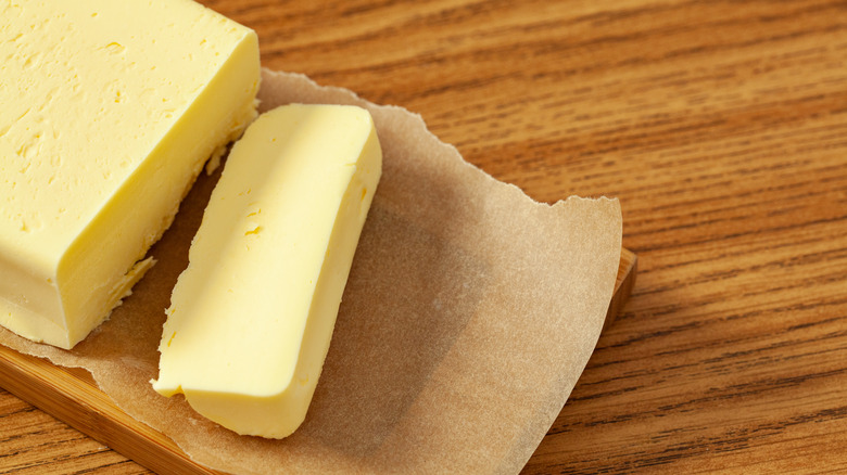 butter on brown paper