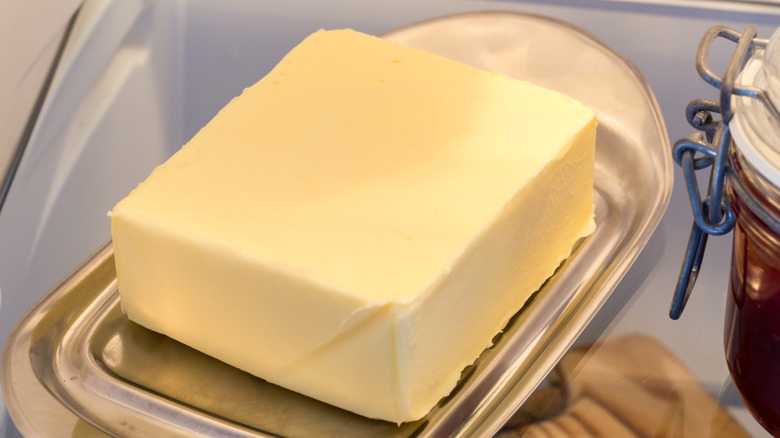 Cold butter in the fridge