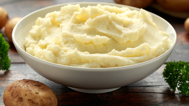 Large bowl of mashed potatoes 