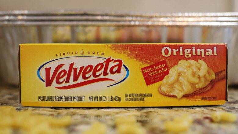 Close-up of a package of Velveeta