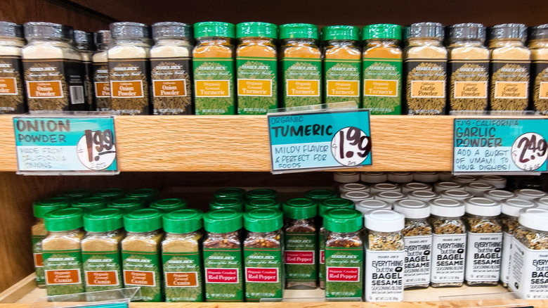 Spices shelf at Trader Joe's