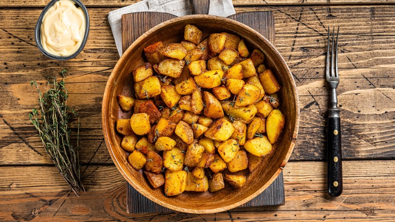 bowl of roasted potatoes