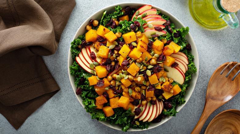 salad with butternut squash apples