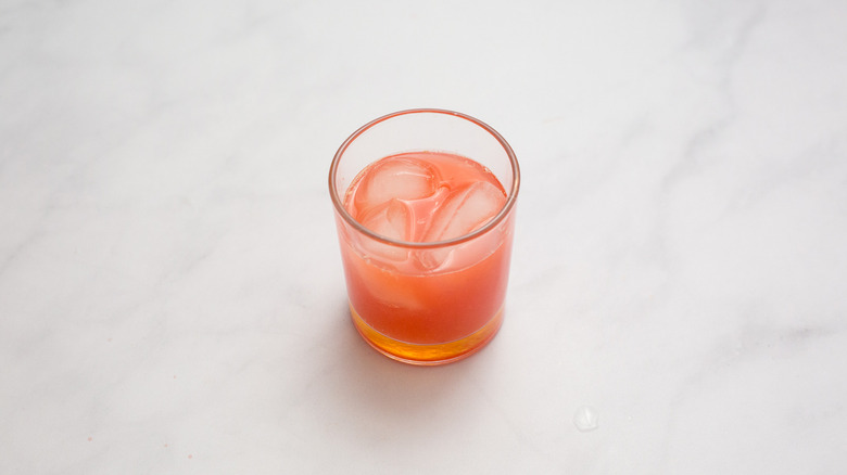 glass of juice on table