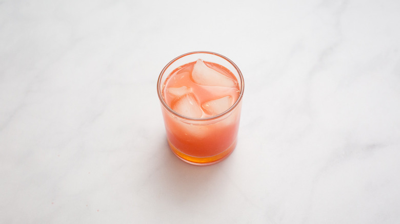 iced orange drink on table