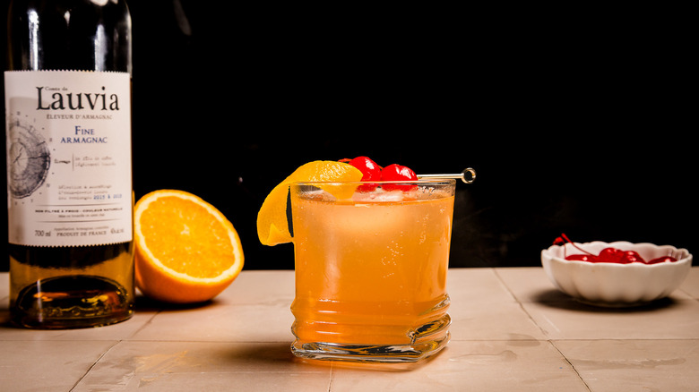 Wisconsin old fashioned with components in background