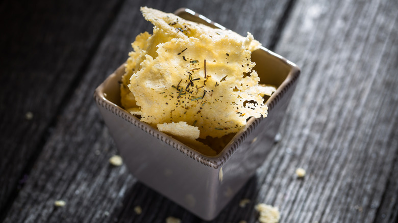 homemade Parmesan crisps