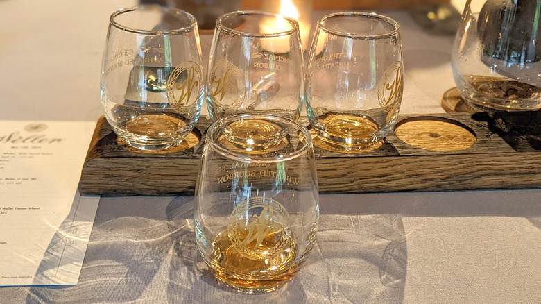Weller whiskeys lineup glasses