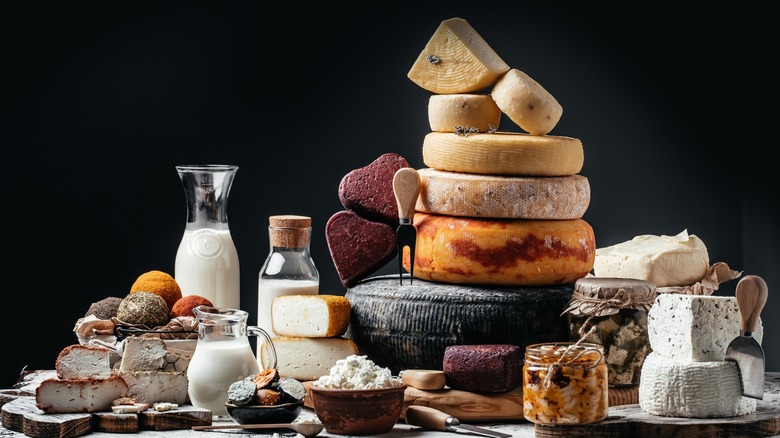 variety of cheese spread