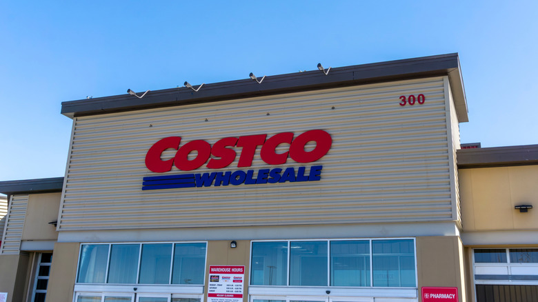Costco signs on outside of warehouse