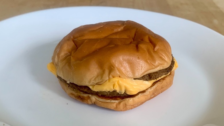 McDonald's Double Cheeseburger on a plate
