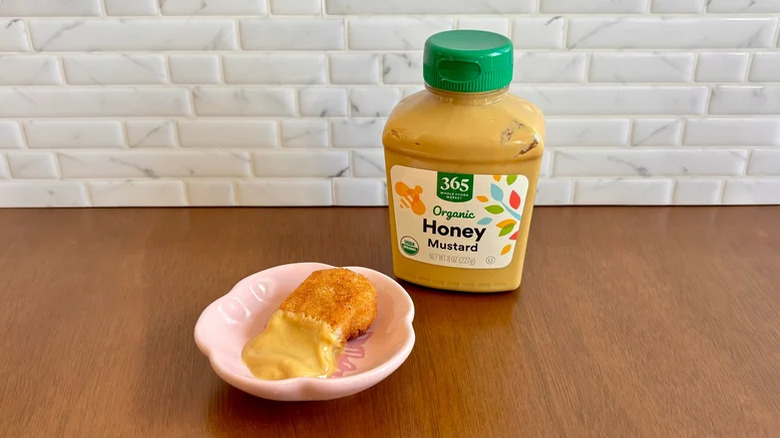 organic honey mustard in bottle