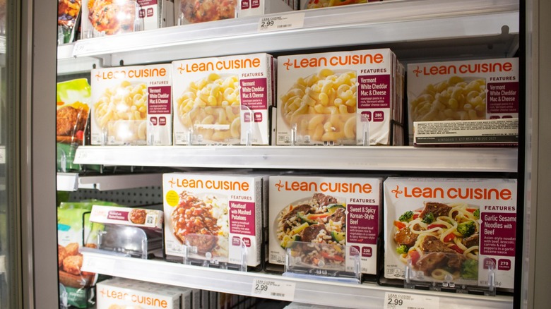 Lean Cuisine frozen meals in the grocers freezer