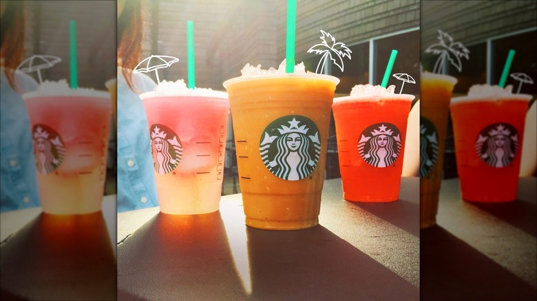 Three Starbucks Granitas iced drinks