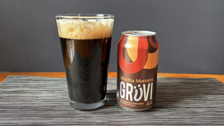 poured NA stout in glass