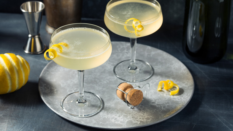 French 75 with lemon twist