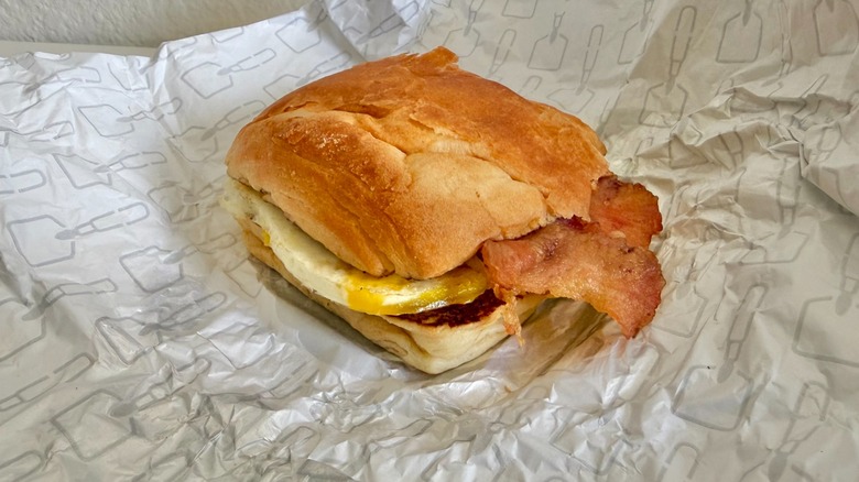 Wendy's Bacon, Egg & Swiss Croissant sandwich