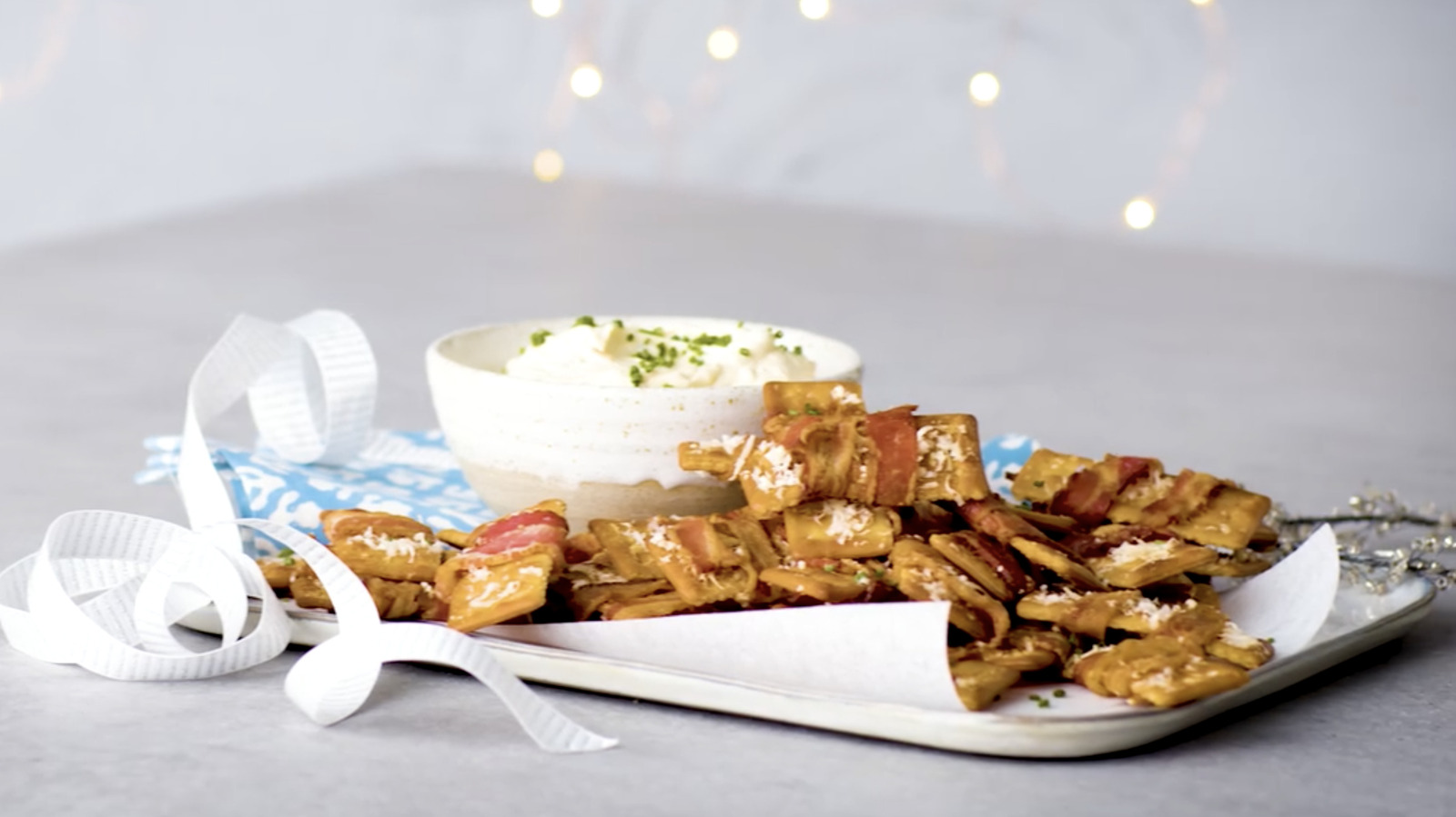 Wrap Bacon Around Cheese And Crackers For An Easy Party Appetizer