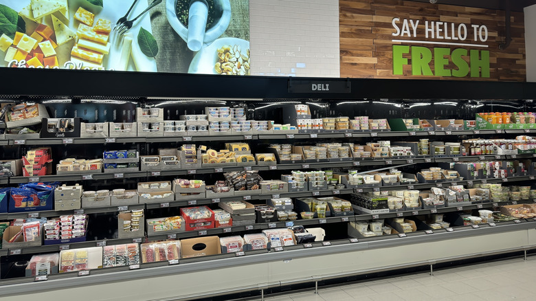 Inside view of Aldi store deli section