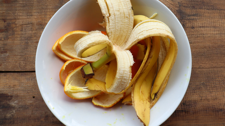 Orange and banana peels