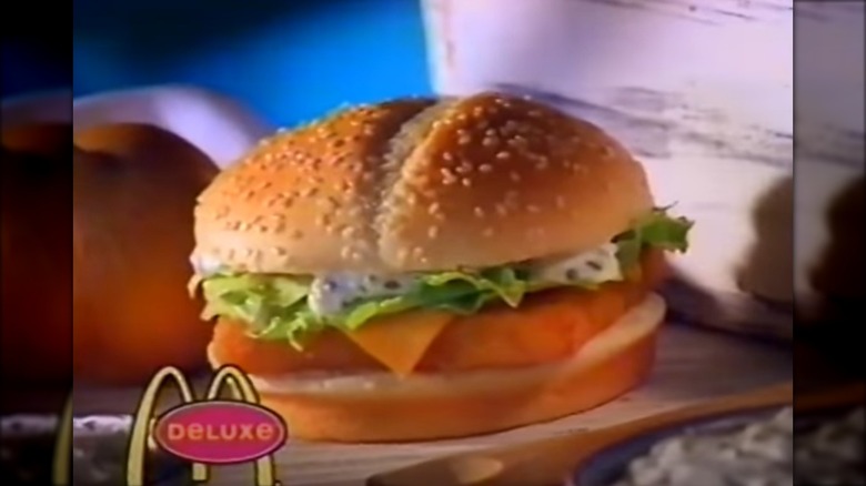 Screenshot of McDonald's Fish Filet Deluxe from a 1990s commercial