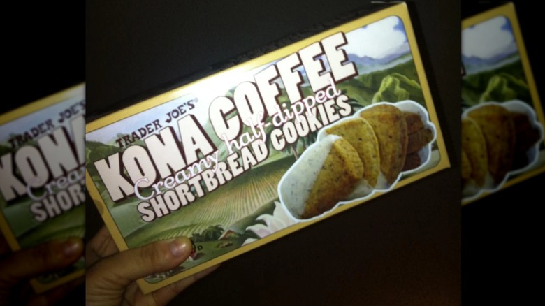 Hand holding Kona Coffee Shortbread Cookies