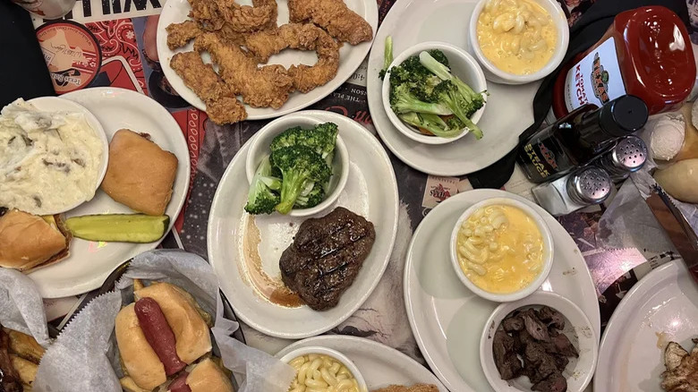 Steaks and various sides at Texas Roadhouse
