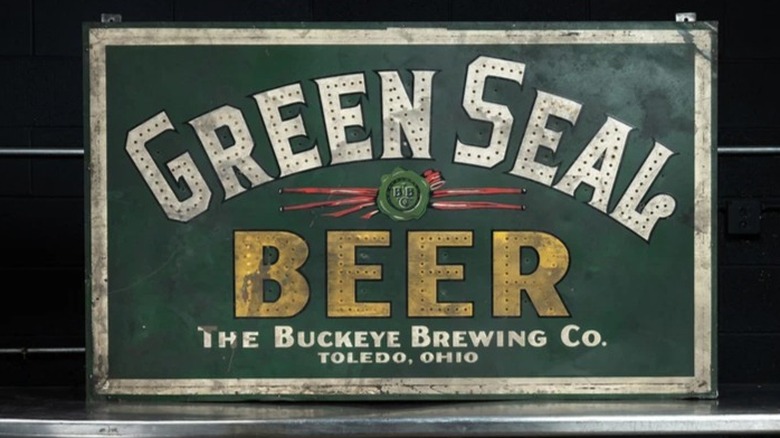 The Buckeye Brewing Company Green Seal Beer sign