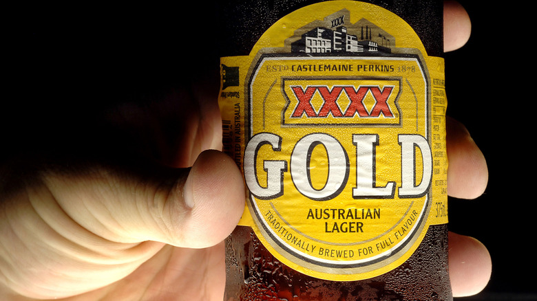 close up of XXXX beer