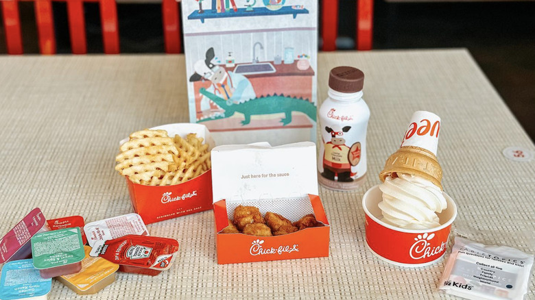 Chick-fil-a kids meal with ice cream