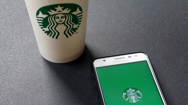 Starbucks cup and phone app